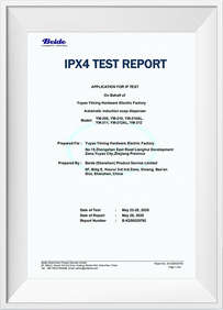 IPX4 REPORT automatic sensor soap dispenser